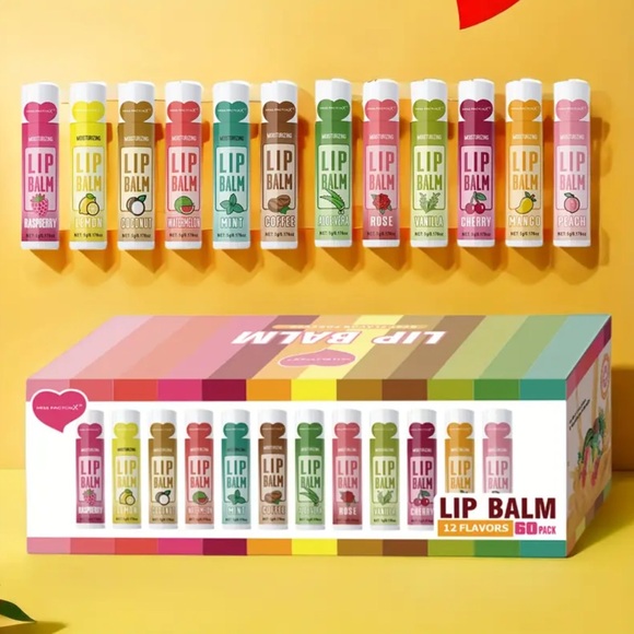 60 pieces of Vibrant Lip Balm Collection - 12 Flavors NEW in box and sealed - Picture 9 of 9